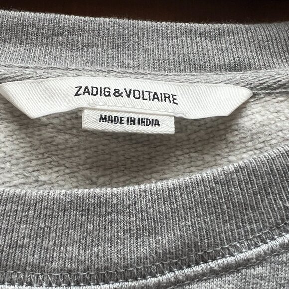 CLOSE OUT SALE: Zadig & Voltaire Gray  "LOVE" 100% Cotton [Never Worn]  - Small - Picture 4 of 5